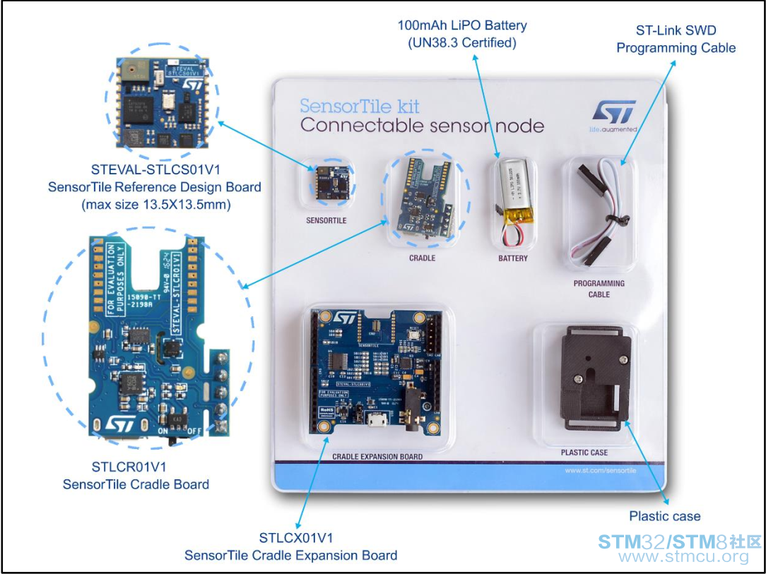 ST MEMSç©èç½å¯ç©¿æ´è®¾å¤å¥ä»¶Sensor Tile