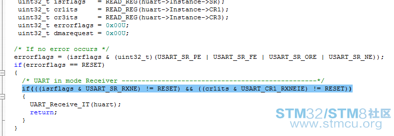 UART in mode Receiver