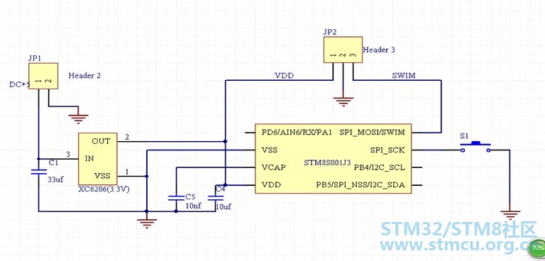 STM8S001ç³»ç»çµè·¯