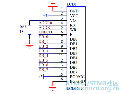 STM32实例-LCD1602电路