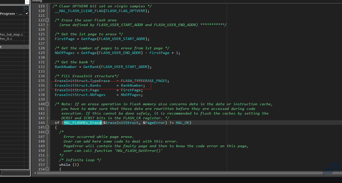 STM32G4 bank2 PAGE EREASE .PNG